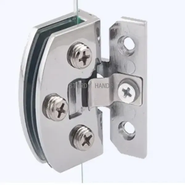 2pcs Zinc alloy  cabinet glass door hinge/glass clamp/clips for 4mm-10mm glass no holes  single folder glass Hardware
