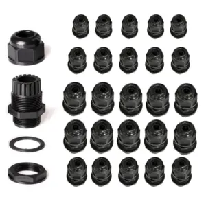 25Pcs Nylon Cable Gland Set Adjustable PG7 PG9 PG11 PG13.5 PG16 Cable Fixing Sleeves 3-14mm Waterproof Dustproof Wire Connectors