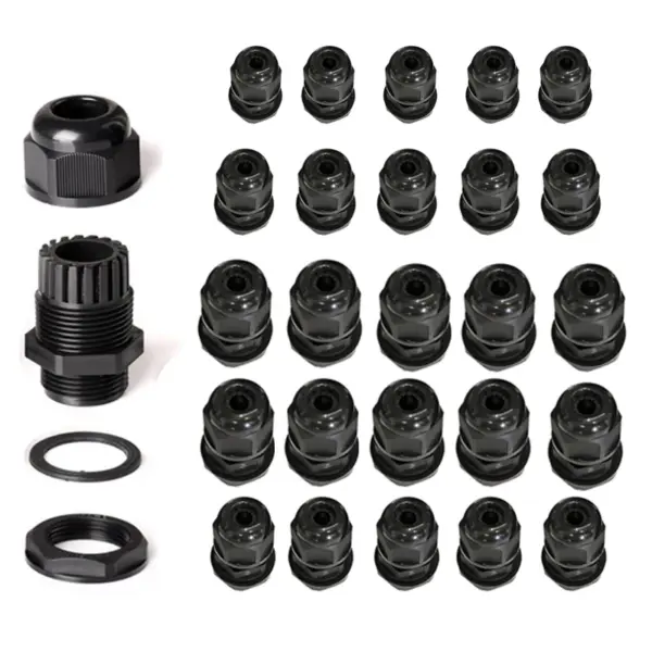 25Pcs Nylon Cable Gland Set Adjustable PG7 PG9 PG11 PG13.5 PG16 Cable Fixing Sleeves 3-14mm Waterproof Dustproof Wire Connectors