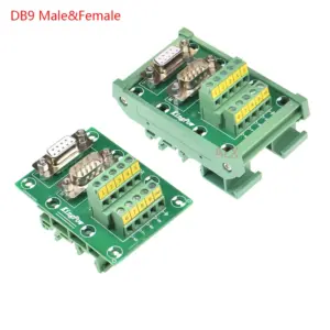 1Pcs Db9 Male Female Socket To Terminal Block Adapter Pcb Board D-Sub 9pin Connector Converter Din Rail Mounting