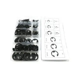 300PC Metal Split Washer Multiple Specifications Hardened E Type Snap Spring Opening Outer Buckle Set