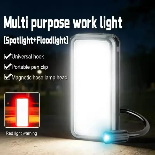Work Light Floodlight Flashlight Built-in Battery Power Display Car Repair Emergency Lamp Magnetic Pickup Tool Telescoping light