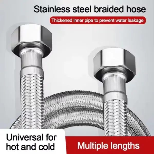 20/40/60/100/150/200CM Stainless Steel Braided Shower Head Hose Flexible Anti-Winding Pipe High Pressure Powerful Bathroom Tube