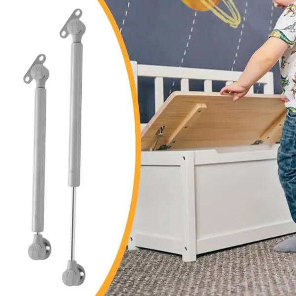 2x Gas Strut Spring Hinges Toy Box Hinges Soft Close Flat Lid Support Hinges for Storage Heavy Curved Round Arched Flat Lids