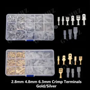 270PCS/box 2.8mm 4.8mm 6.3mm Terminal Connector Crimp Terminals Insulated Seal Electrical Wire Connectors Crimp Assortment Kit