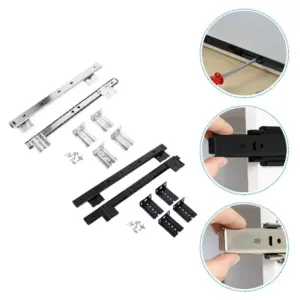 2Set Keyboard Tray Slide Rail Guides Steel Ball Bearing Drawer Track for Desk Keyboard Extraction Smooth Quiet Full Extension