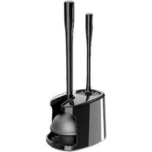 Toilet Plunger and Bowl Brush with Holder, Heavy Duty Toilet Brush and Plunger Set for Bathroom Cleaning,,1 Set