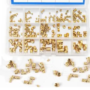 M2 M2.5 M3 M4 M5M6 Heat Set Threaded Insert Brass Nut Hot Melt Knurled Inserts Double Twill Embedment Copper Nut Assortment Kit