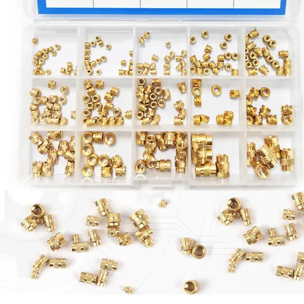 M2 M2.5 M3 M4 M5M6 Heat Set Threaded Insert Brass Nut Hot Melt Knurled Inserts Double Twill Embedment Copper Nut Assortment Kit