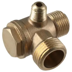 Non Return 3-Port Check Valve Gold Brass Foot Valve Ozone Resistance 20*16*10mm Backflow Valve Oil Water Gas