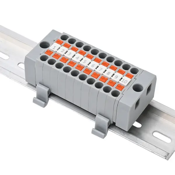 5Pcs LT-TB Push-In Terminal Block, Multi-In Multi-Out DIN Rail Distribution Block For 20A 600V Electrical Wiring