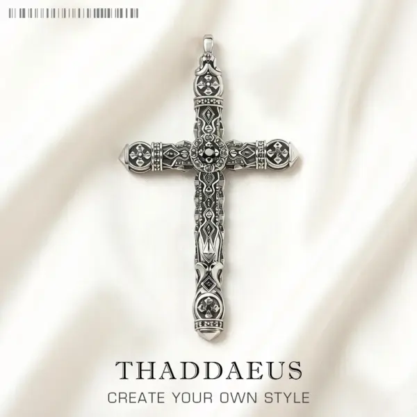 Large Richly Ornamented Cross Pendant,Brand New 925 Sterling Silver Masterful Jewelry Accessories Vitnage Gift For Women Men