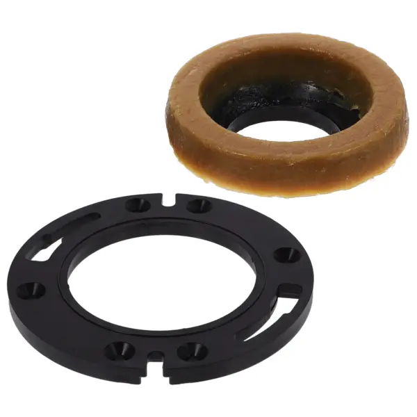 1Set Toilet Sealing Ring Kit with Wax Ring and Flange for Cracked Floor Flange Repair Leak Proof Wobble Free Toilet Installation