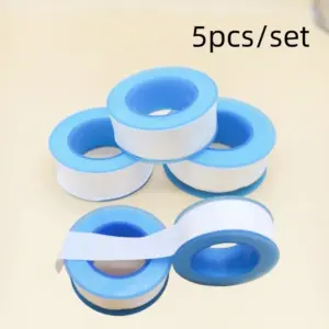 5PCS Waterproof Leak Tape Seal Tape Thread Seal  Plumbers PTFE Pipe Sealant Tape Flex Seal Tapes18MM Width 8Meters Length 1Roll