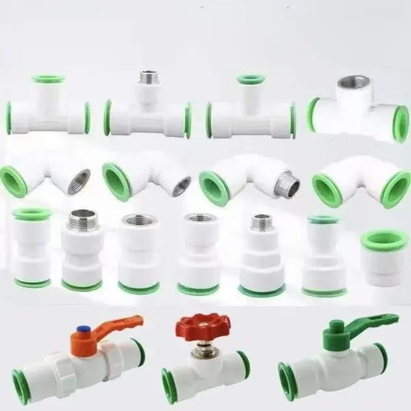 2 Pc PPR Quick Fitting Ruducer Water Elbow Tee Coupling Connector Male Female 20mm 25mm 32mm Plastic Pipe Joint Hot-Melt Free