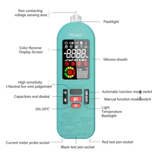 Multimeter With Circuit Break Detection Auto-ranging DMM Blue Digital Multimeter Built-in 400mAh Battery Electrical Repair