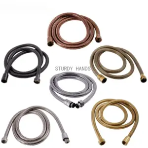 1.5m stainless steel black rose gold copper bronze braided flexible bathroom shower faucet hose hardware accessories