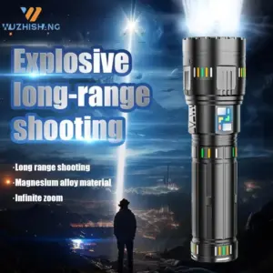 Tactical LED Flashlight Zoom Focus System USB C Rechargeable Power Level Indicator Waterproof for Emergency Rescue Operations