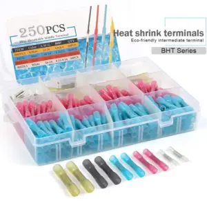 50/100/250PCS/Box Waterproof Seal Heat Shrink Butt Connectors Electrical Wire Splice Cable Crimp Terminals Connectors Kit