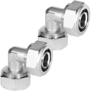3/4 inch Brass Elbow Air Fitting Set 2PCS for Air Line Manifold Connections in Industrial Compressed Air Installations