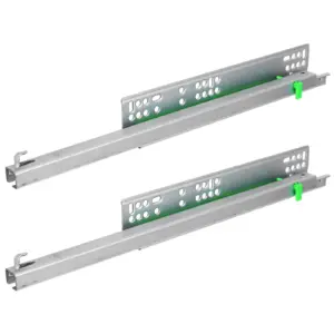 1Pair Tarnish Resistant Steel Drawer Slides Bottom Mount Quiet Smooth Gliding Full Extension Sliding Rails for Household Dresser