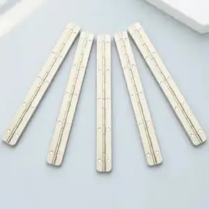 5Pcs Nickel Plated Continuous Iron Hinge Heavy Duty 180 Degree Rust Resistant Cabinet Door Hinges for Wooden Box Jewelry Chest