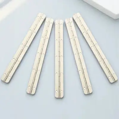 5Pcs Nickel Plated Continuous Iron Hinge Heavy Duty 180 Degree Rust Resistant Cabinet Door Hinges for Wooden Box Jewelry Chest