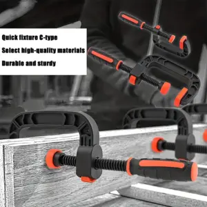 2-Piece C-shaped Fixture Set, Sliding T-shaped Handle with Jaw Opening, Industrial Strength suitable for Woodworking Fixtures