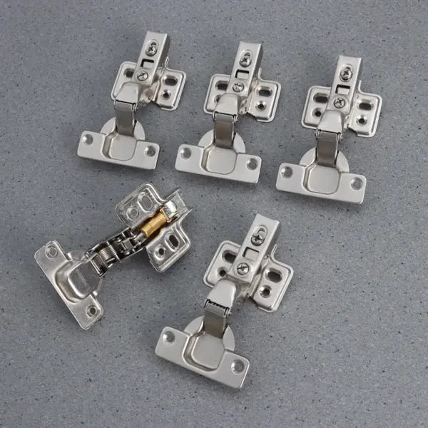 5Pcs Stainless Steel Hydraulic Concealed Hinges 1.2mm Thickness Heavy Duty Cabinet Door Hinge with Positioned Holes Nylon Washer