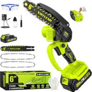 6" Mini Chainsaw Cordless, 1000W Battery Powered Chain Saw with 2000MAH Battery & Auto Oiler for Wood Cutting Tree Trimming