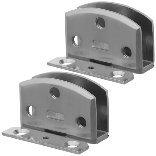 2Pcs Glass Door Hinge Clamp Precision Heavy Duty Stainless Steel Cabinet Door Hinge Replacement for Bathroom Mirror Cabinets