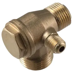 Non Return 3-Port Check Valve Brass 20*16*10mm Foot Valve Male Connection Ozone Resistance Backflow Valve Oil Water Gas