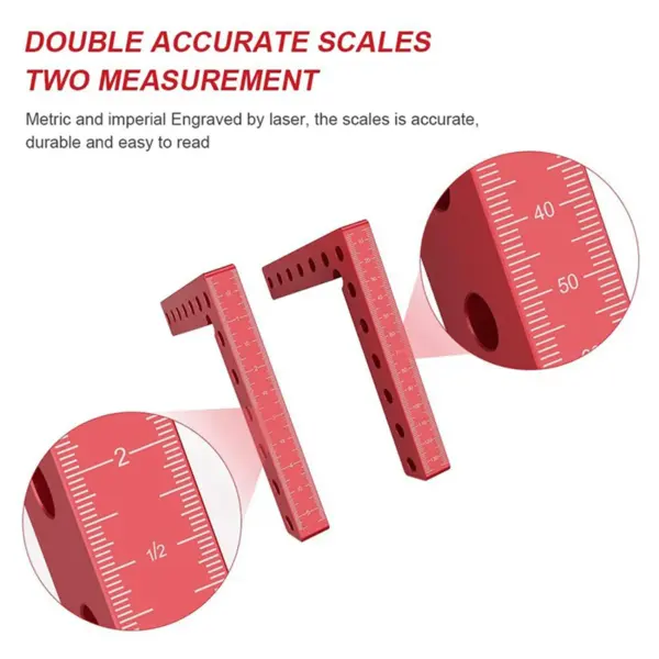 M11K-2 Set 90 Degree Positioning Squares Right Angle Clamps, Aluminum Alloy L-Type Corner Clamp