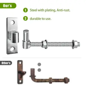 Heavy duty door hinges Heavy Duty Gate Hinges for Wood & Metal Gates, 8 Inch J Bolt Hinge, 2-Pack - Ideal for Farm & Barn Gates