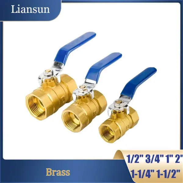 1Pcs Female Thread Brass Ball Valve With Lever Handle Copper Plumbing Tap 1/2" 3/4" 1" 1-1/4" 2" BSP Pipe Fitting Connector