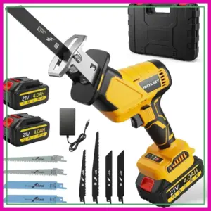 Cordless Reciprocating Saw Brushless Motor 2x4000mAh 8 Blades 2-Speed 0-3500 SPM LED Light Keyless Clamp