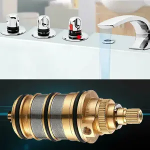 1PCS Thermostatic Cartridge Shower Brass Replacement Mixer Valve Bar Repair Kit Faucet Cartridge Bath Shower Replacement Parts