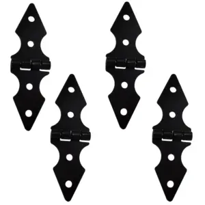 4Pcs Iron Fence Gate Hinge Heavy Duty Garden Door Hinge Replacement Rustproof Polished Finish for Yard Fence Gates Outdoor Use