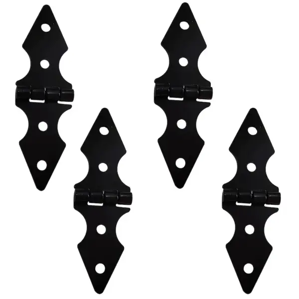 4Pcs Iron Fence Gate Hinge Heavy Duty Garden Door Hinge Replacement Rustproof Polished Finish for Yard Fence Gates Outdoor Use