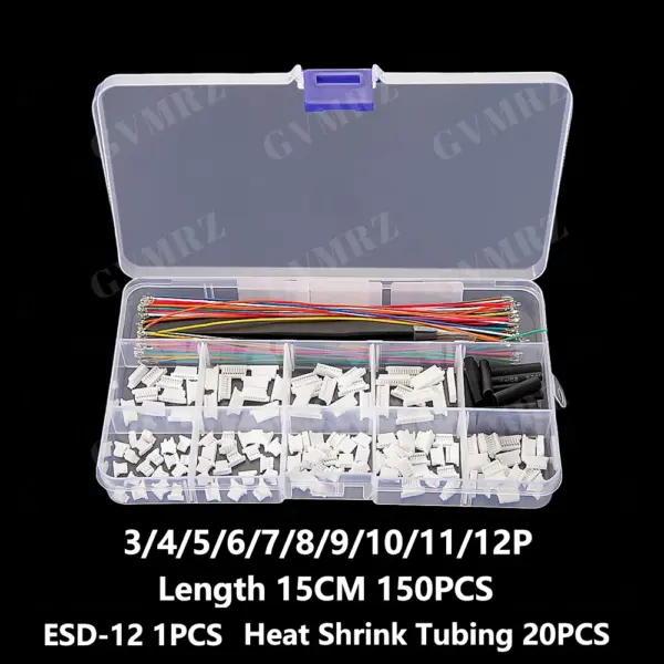 SH1.0MM 3P 4P 5P JST 1mm Cable Connector Kit JST Male Header 3P-12P with 28AWG Crimped With Terminal for GPS Racing Drone Wire