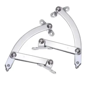 2Pcs Cabinet Door Gas Support Heavy Duty Satin Silver Metal Struts Stopper Lid Stay Opens 90 Degree Spring Lift for Furniture