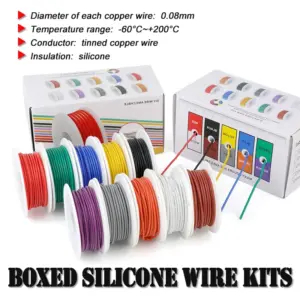 5 Colors Mix Boxed Soft Silicone Wire 30/28/26/24/22/20/18/17/16AWG  High Temperature Resistant Flexible Cable Tinned Copper