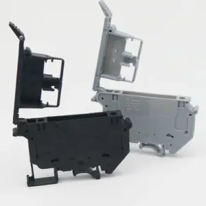Din Rail Terminal Blocks 10Pcs UK-5-HESI Black Connector Screw Fuse Terminal Block Connector Screw Fuse Holder Conductor