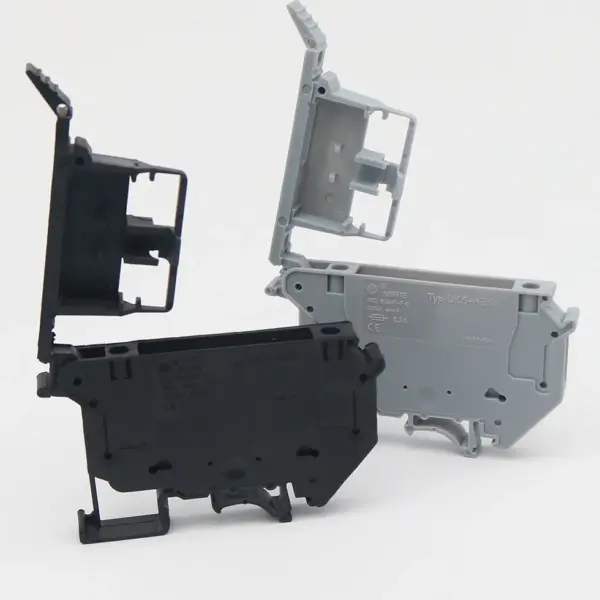 Din Rail Terminal Blocks 10Pcs UK-5-HESI Black Connector Screw Fuse Terminal Block Connector Screw Fuse Holder Conductor