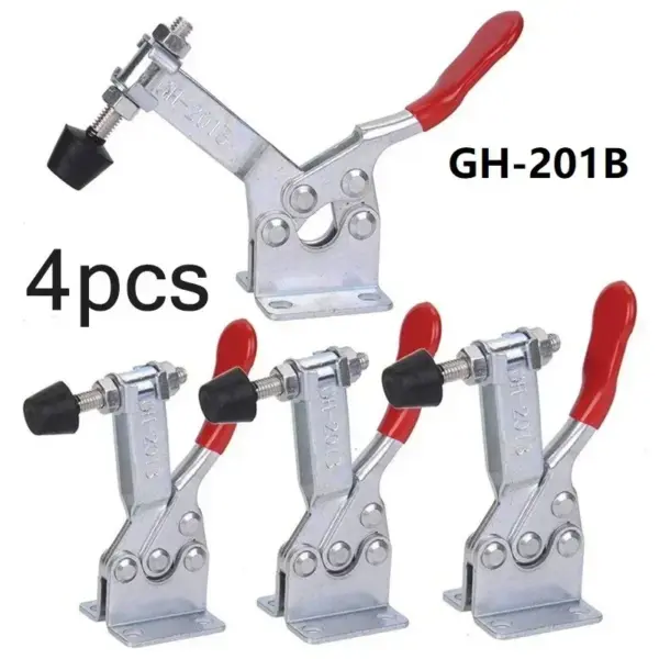 2/4/5 Pcs GH-201 Horizontal Toggle Clamp Quick-Release Clamps Set  Heavy Duty Vertical Toggle Clip Woodworking Hand Tool