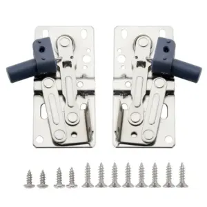 Premium-2Pcs Water Sink Cabinet Hinges 45 Degree Soft Close Spring Buffer Drop Down Concealed Heavy Duty Kitchen Cupboard Door H