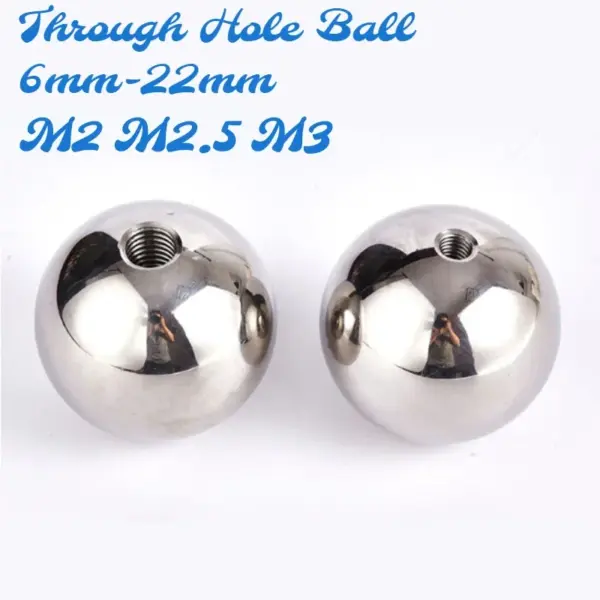 1/100pc Solid Stainless Steel Threaded Ball Head Tapping Screw Socket Metric M2/M2.5 M3 Nut Cap Tapping Hole Drilling Steel Ball