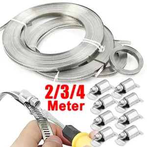 304 Stainless Steel Hose Clamps Strap DIY Sized Screw Band with Fasteners Worm Gear Clip Adjustable Tube Pipe Ducting Hose Clamp