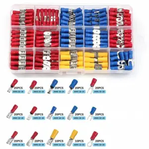 280pcs Wire Connector Kit Male Female Insulated Terminals Cold Crimp Terminals Assorted Crimp Terminals Spade Butt Connector Kit
