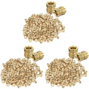 ABUP-360Pcs M3X5.7-OD4.6 Thread Knurled Brass Threaded Heat Set Heat Resistant Insert Embedment Nut For 3D Printer